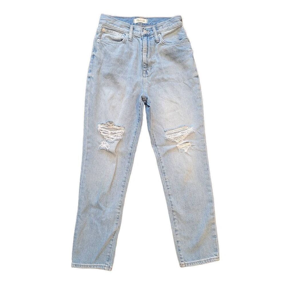 Madewell Mom Jeans Gilford Wash Ripped Edition Blue Women's 25